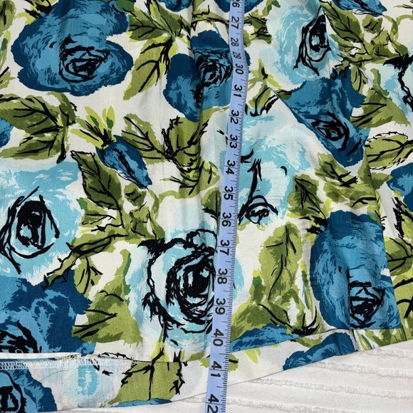 Talbots Floral Silk Dress Lagoon Blue Color Sz8 sleeveless careerwear - Picture 8 of 10